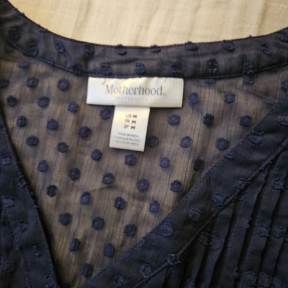 🤰Motherhood Maternity Medium Tank + Sheer Swiss Dot Overlay - Picture 4 of 8